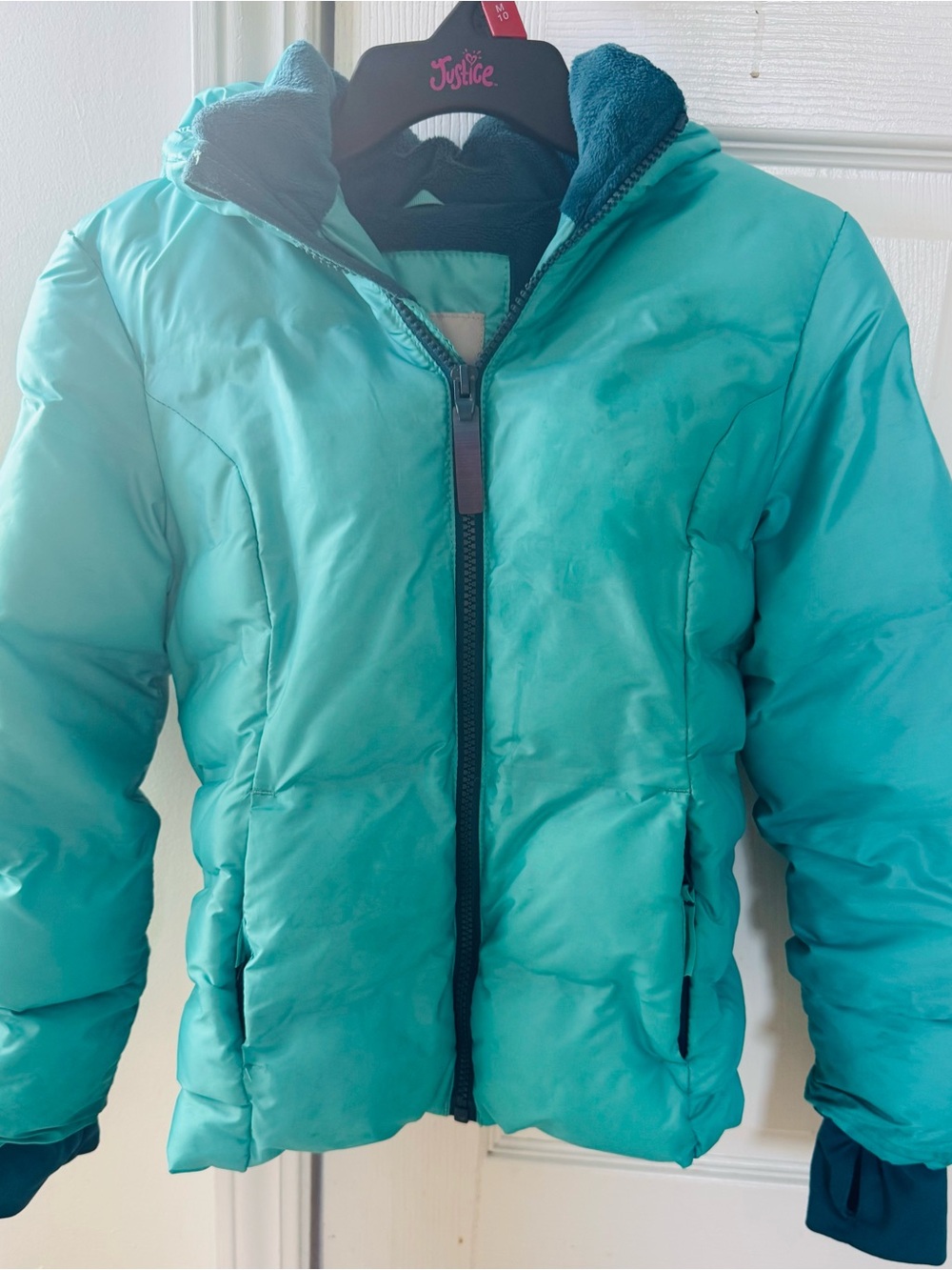 Champion Teal Puff Jacket for Kids - Bright Teal Shell